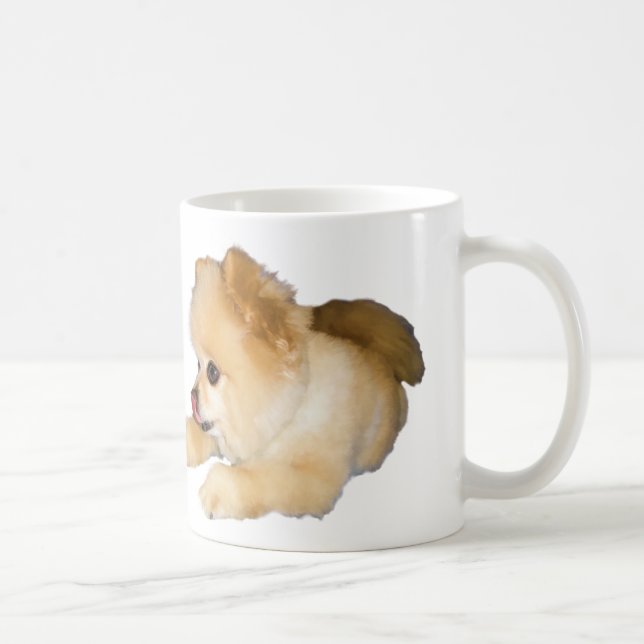 Mug Chien de Pomeranian collant la langue (Droite)