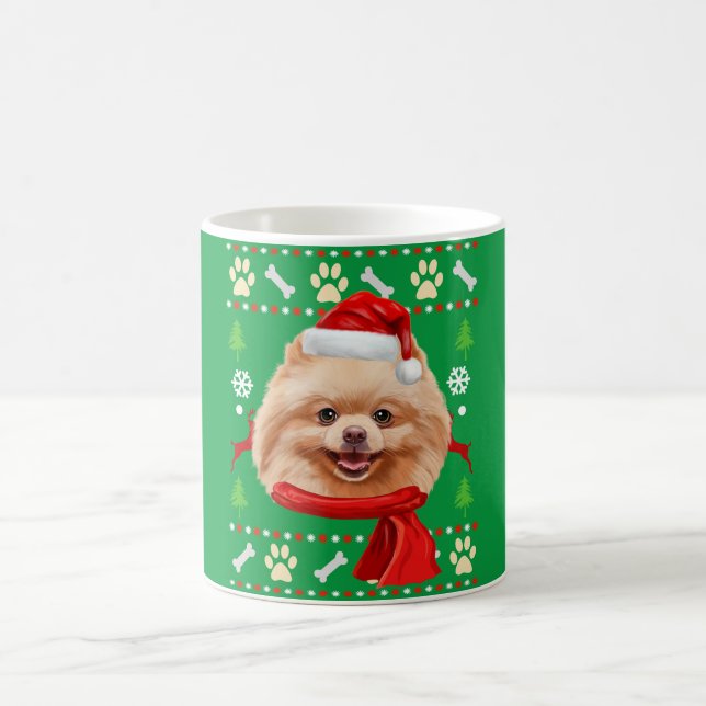Mug Chien de Poméranie Noël laid (Centre)