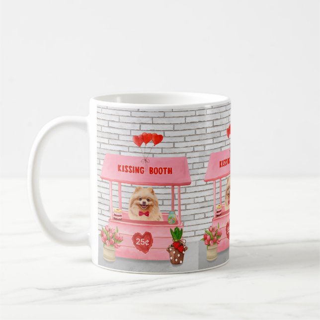 Mug Chien de Poméranie Valentine's Day Kissing Booth (Gauche)