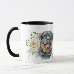 Mug Chien de Roquet de Rose blanche