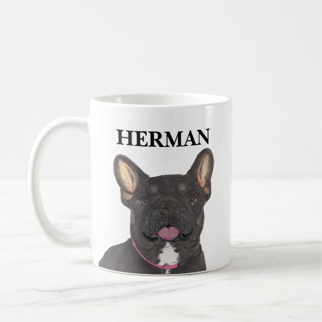 Mug Chien de taule français français noir et tan perso (Gauche)