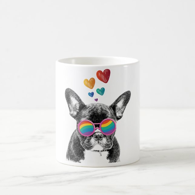 Mug Chien de taureau avec Coeurs Saint-Valentin (Centre)