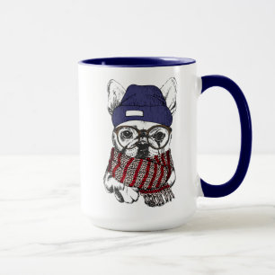 Mug Chien de Taureau de Français de hippie