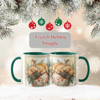 Mug Chien de taureau français douillet sur un ornement