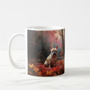 Mug Chien de taureau français en automne Leaves automn