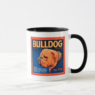 Mug Chien de Taureau sur un arrière - plan bleu