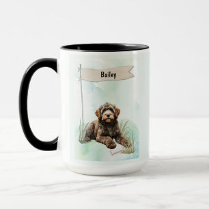 Mug Chien d'eau portugais Aquarelle Chien personnalisé