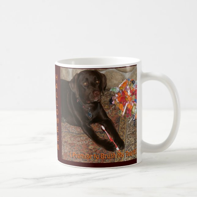 Mug Chien d'Halloween avec dent sucrée (Droite)