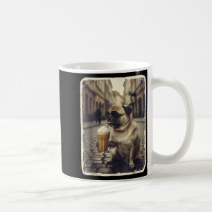 Mug Chien drôle pug buvant un café glacé animal meme h