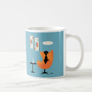 Mug Chien du milieu du siècle en salle Turquoise