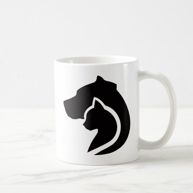 Mug Chien et chat noir et blanc (Droite)