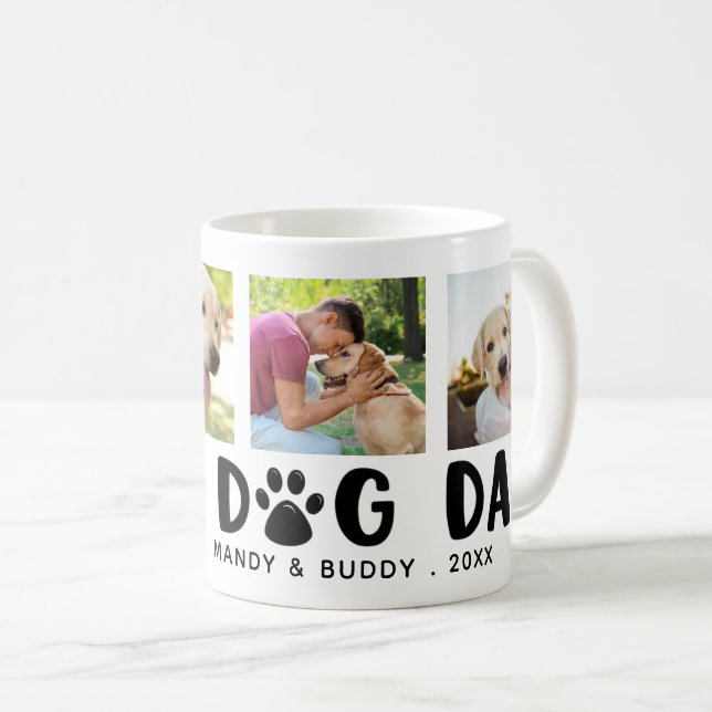 Mug Chien FIER moderne DAD Empreinte de patte photo Co (Devant droit)