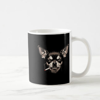 Mug Chien fumant une cigarette Chihuahua drôle mème ho