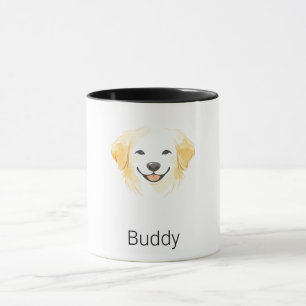 Mug Chien Golden Retriever Minimaliste Nom Personnalis