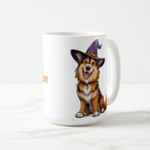 Mug Chien heureux portant un chapeau de sorcière