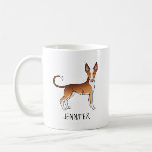 Mug Chien Ibizan Hound à poil lisse rouge et blanc ave