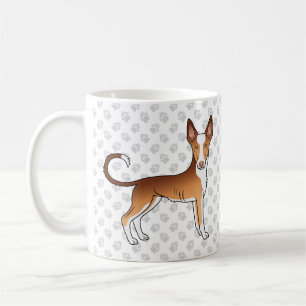 Mug Chien Ibizan Hound à poil lisse rouge et blanc et