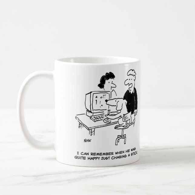 Mug Chien joue à des jeux informatiques (Gauche)