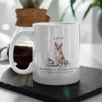 Chien Lundehund norvégien Monogramme Aquarelle | M