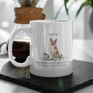 Mug Chien Lundehund norvégien Monogramme Aquarelle   M