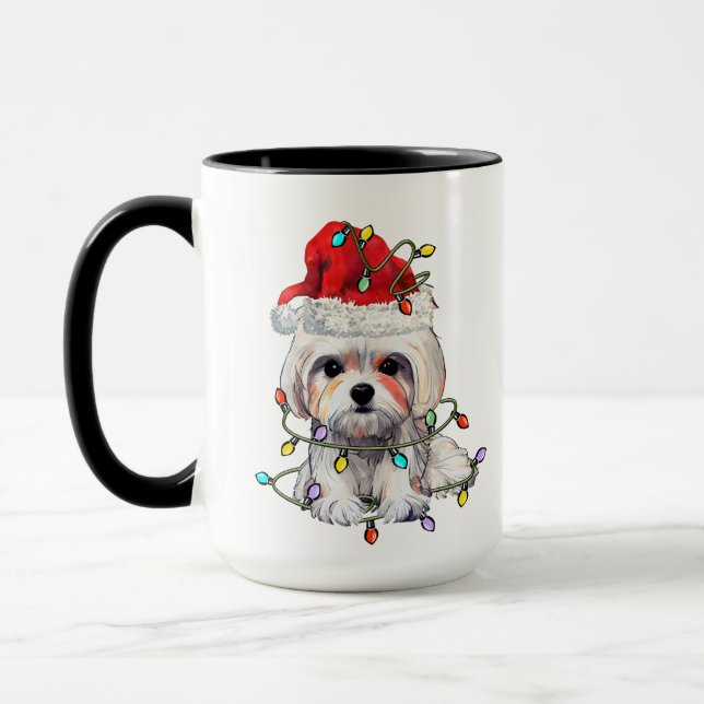 Mug Chien maltais Noël, Chien maltais de Noël (Gauche)