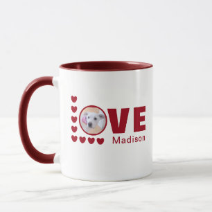 Mug Chien mignon amour Coeurs Valentines Jour Rouge