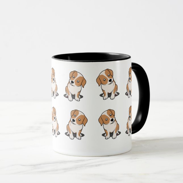 Mug Chien mignon avec point Brown - Conception adorabl (Devant droit)