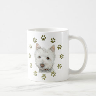 Mug Chien mignon et pattes de Terrier blanc de