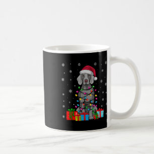 Mug Chien Moche Noël Lumières Santa Hat Weimaraner Chi