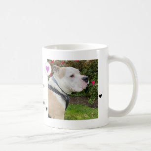 Mug Chien moderne 2 Photos Coeurs Nom