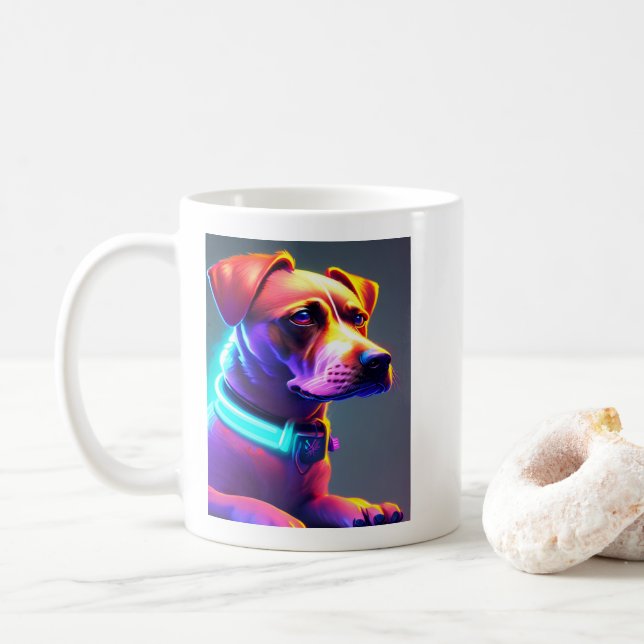 Mug Chien moderne couleur néon (Avec donut)