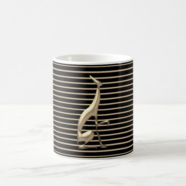 Mug Chien Motif élégant noir et or de luxe (Centre)