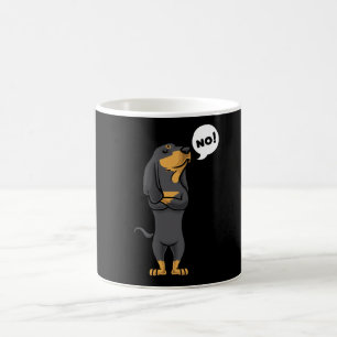 Mug Chien noir têtu et Tan Coonhound