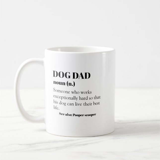 Mug Chien Papa Drôle Définition Mot Noun Cadeau Cadeau (Gauche)