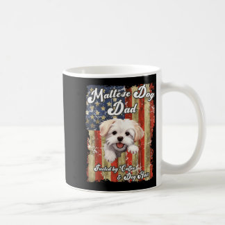 Mug Chien Papa Maltais Patriotique USA Étoiles Bandes