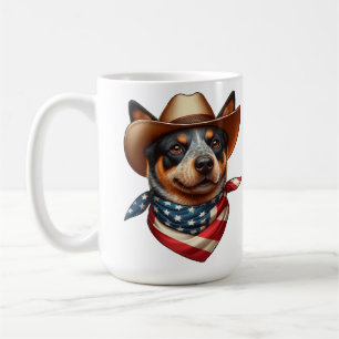 Mug Chien portant un drapeau Casquette et américain Ba