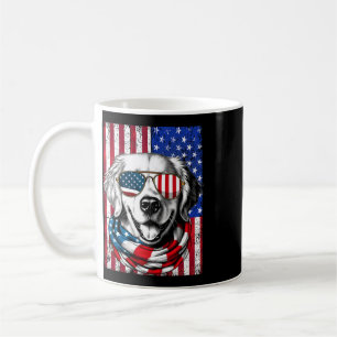 Mug Chien Retriever Doré 4 Juillet Drapeau Américain U