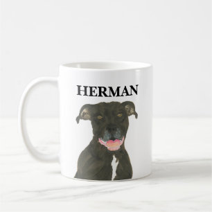 Mug Chien robuste noir Pitbull personnalisé