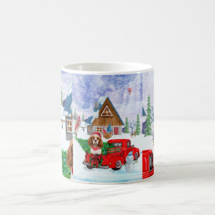 Mug Chien Roi Cavalier En Livraison De Noël Camion Nei