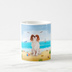 Mug Chien roi cavalier sur la plage