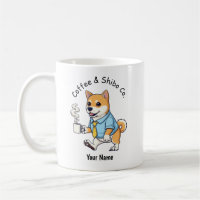 Chien Shiba Inu drôle en costume d'affaires Café
