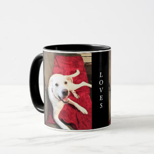 Mug Chien souriant Rouge et Noir Saint Valentin Amour
