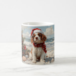 Mug Chien Springer Spaniel Noël Vintage Plage