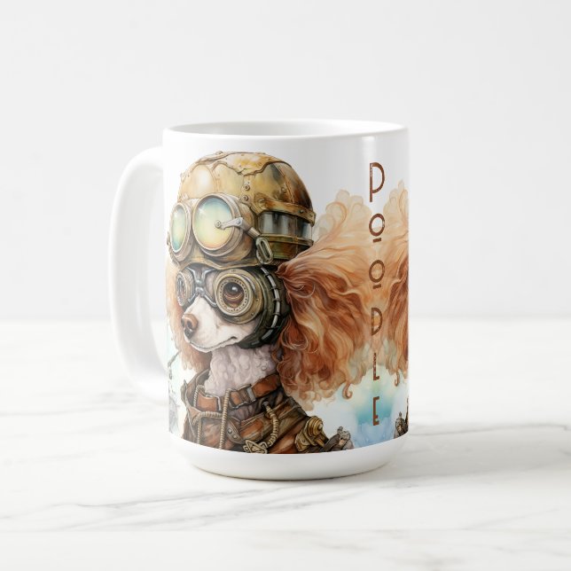 Mug Chien Steampunk Caniche (Devant gauche)