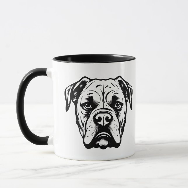 Mug Chien-taureau américain personnalisé noir et blanc (Gauche)