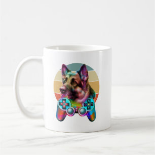 Mug chien vintage et console de jeux