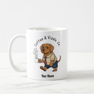 Mug Chien Vizsla drôle en costume d'affaires Café 