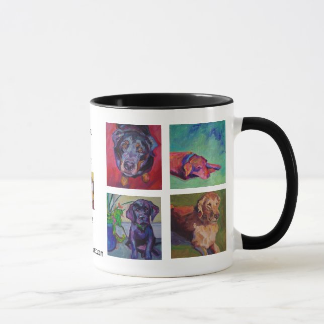 Mug CHIENS, CHIENS, CHIENS • WOOF carré par peinture ! (Droite)