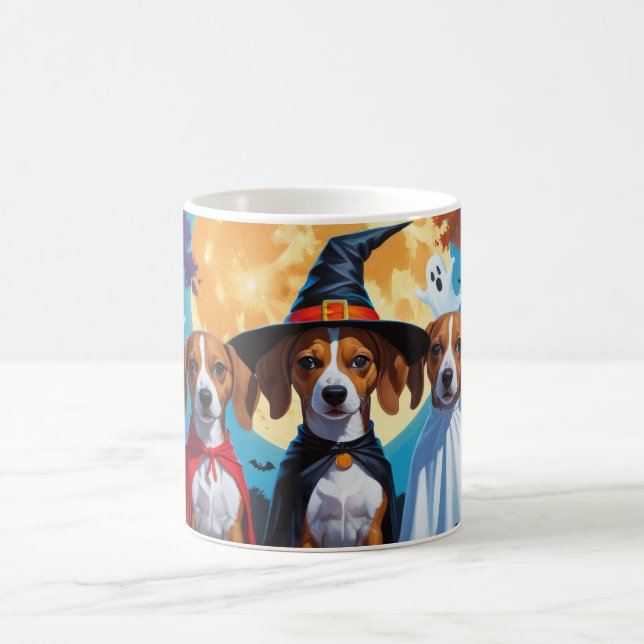 Mug Chiens de Basenji Citrouille Halloween drôle (Centre)