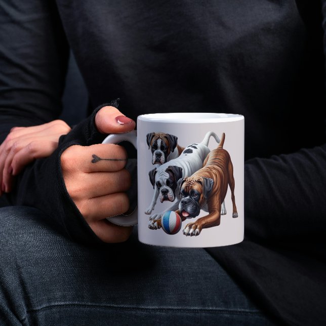 Mug Chiens de boxe et balle (Créateur téléchargé)